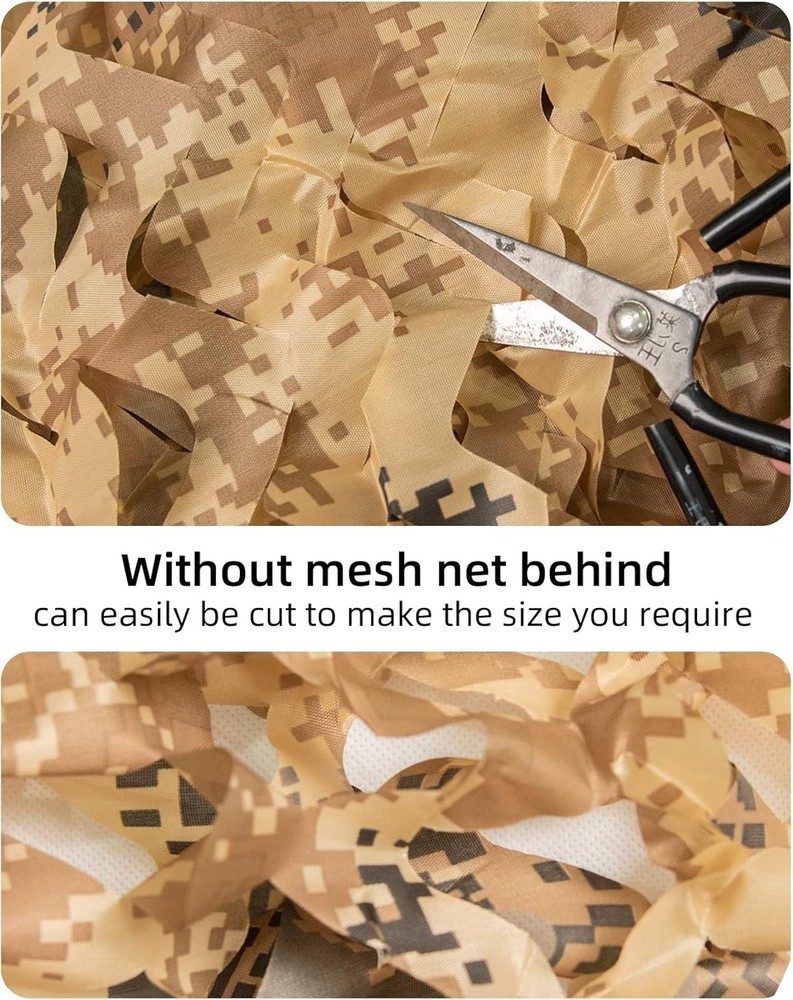 Lightweight Oxford Polyester Camo Netting, 1.5x2m - Secure Outdoor Coverage