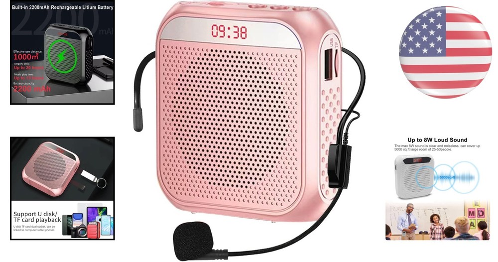 Versatile Teacher Microphone & Speaker with MP3 Playback - Convenient & Reliable