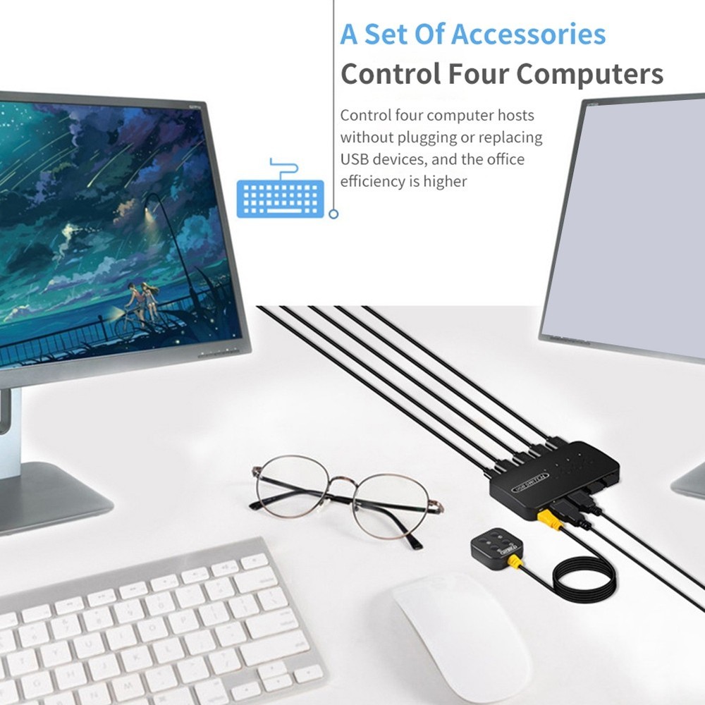 USB Shared Controller Adapter 4 Inputs 4 Outputs for Laptop Computer7566