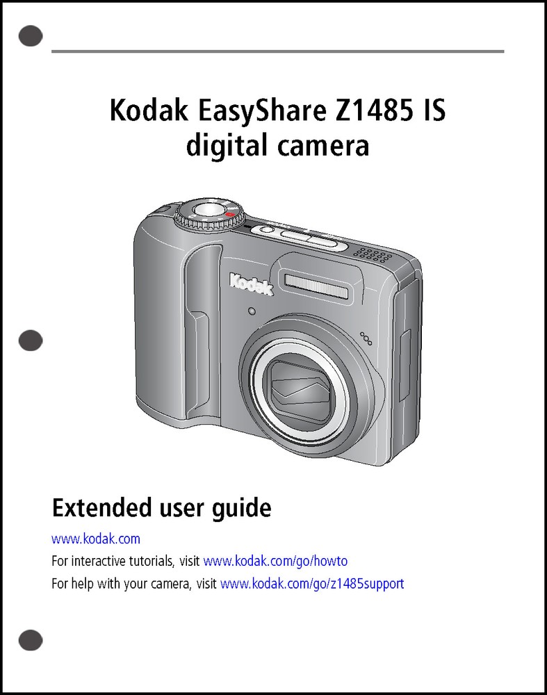 Kodak EasyShare Z1485 Digital Camera User Guide Instruction  Manual
