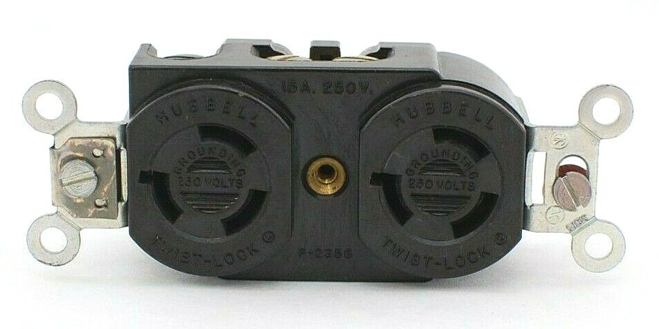 Hubbell P-2356 Black Duplex Receptacle