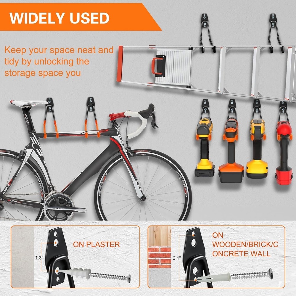 12 Pack Heavy Duty Garage Hooks with Anti-Slip - Ultimate Storage Solution