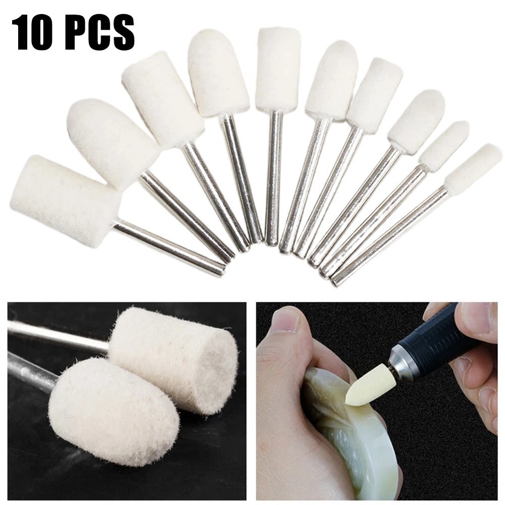 Wide Application Wool Felt Mounted Polishing Buffing Wheel 10Pc Set OD 320mm