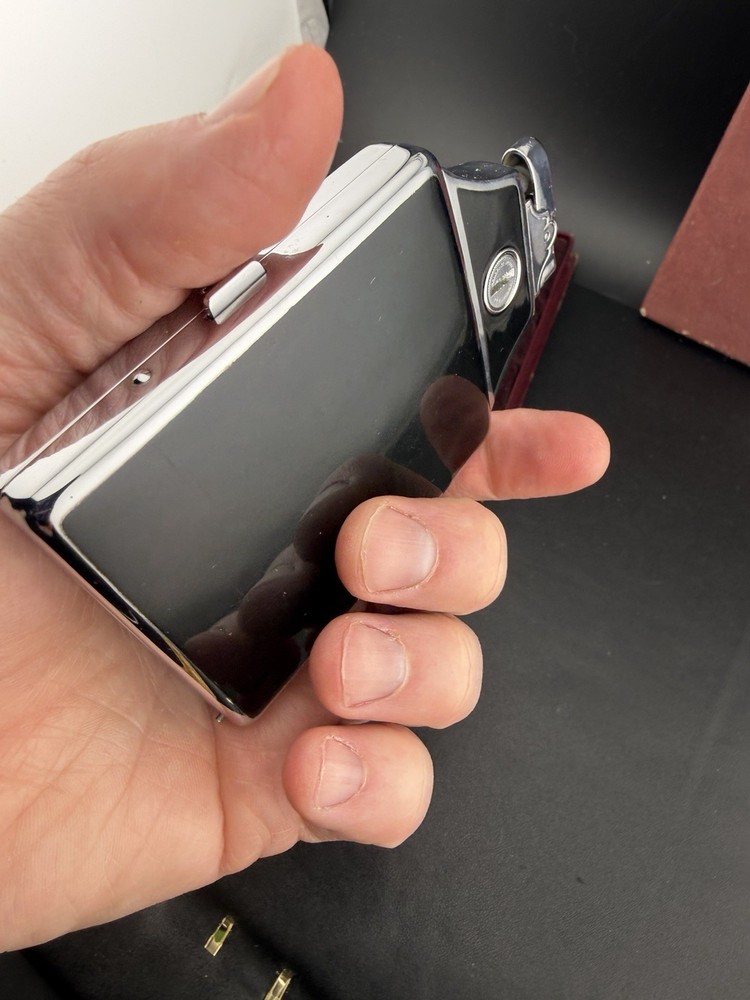 Ronson Mastercase Cigarette Case Lighter Combo Black Enamel Art Deco UNTESTED