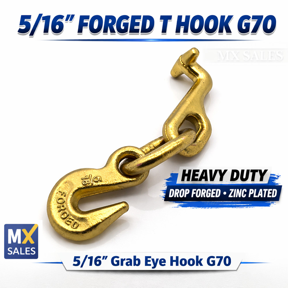 T hook & EYE GRAB Hook 5/16" - cluster frame back grip auto body dent puller