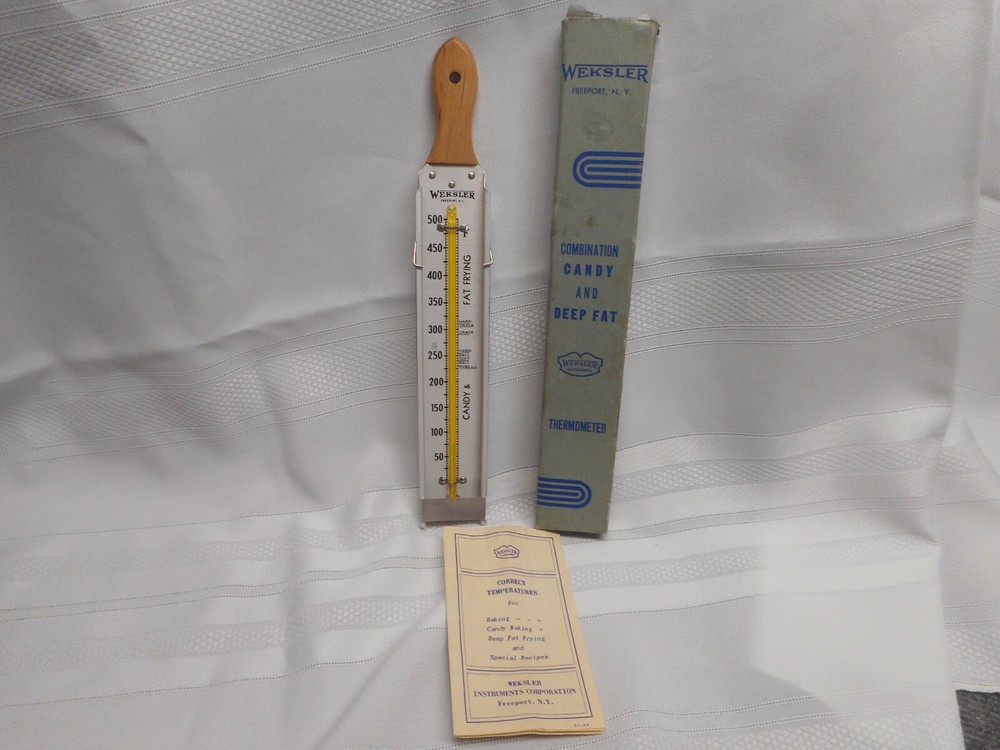 WEKSLER THERMOMETER COMBINATION CANDY AND DEEP FAT VINTAGE NIB