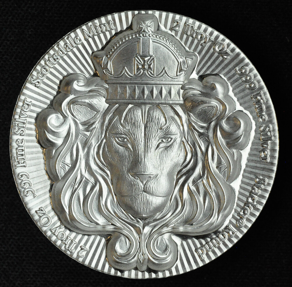 Lion Head Silver Medallion