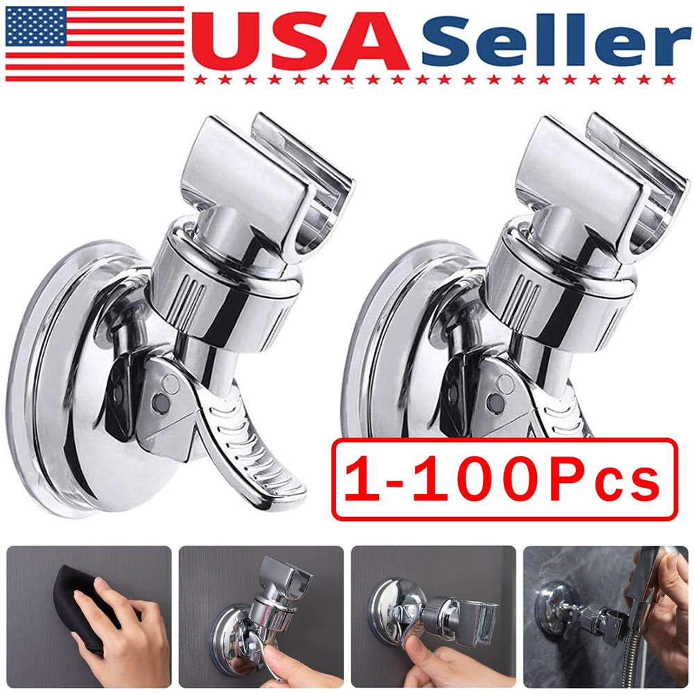 Adjustable Shower Head Holder Suction Cup Handheld Showerhead Wall Mount Bracket