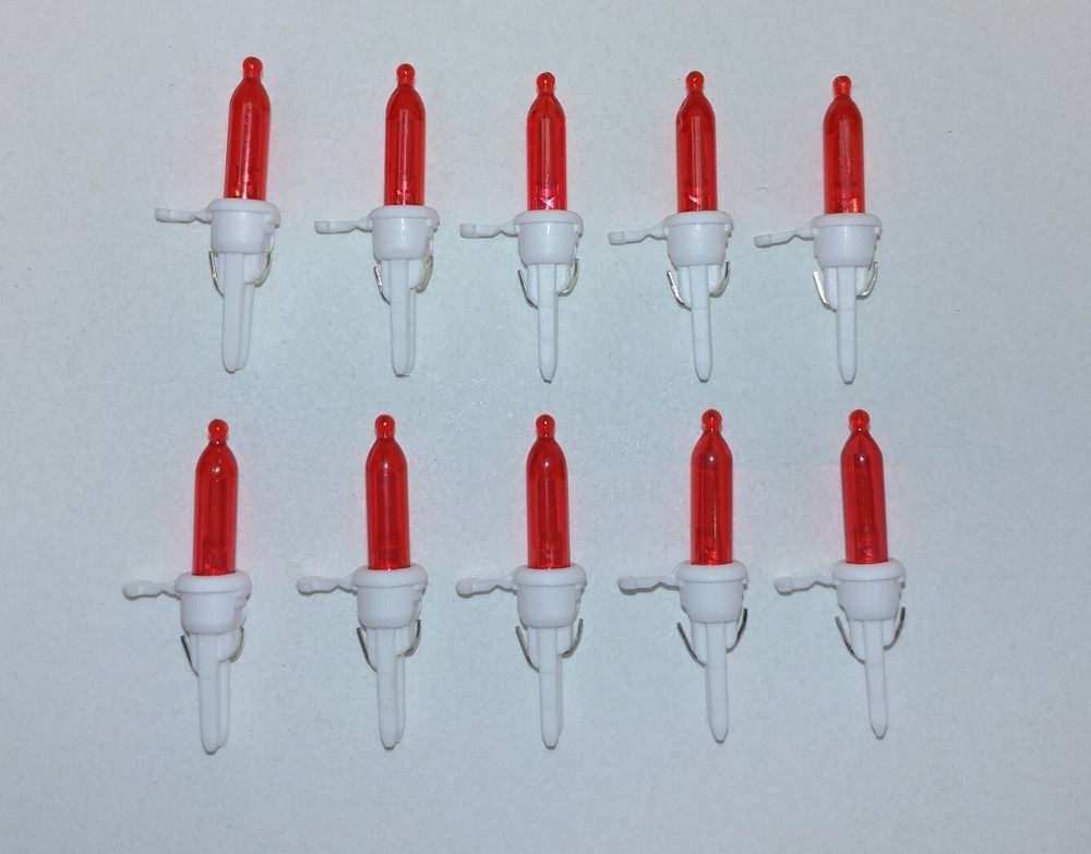 10x 2v LED Red WHITE L1 WB Base Mini Christmas Tree Lights Replacement Bulbs .04