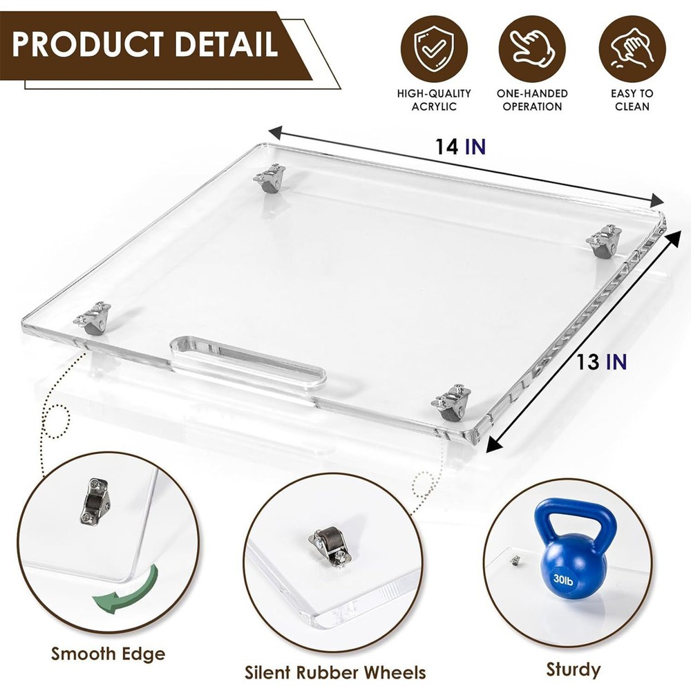 Sliding Tray For Coffee Maker Acrylic Coffee Maker Slider With Rubber Impart