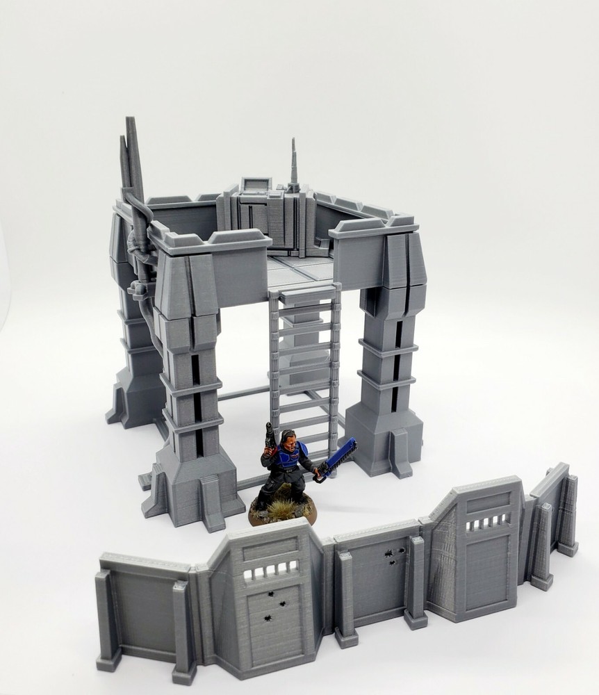 3d Printed Wargame Terrain Forward Operating Base Perfect For 40K Or Kill Team