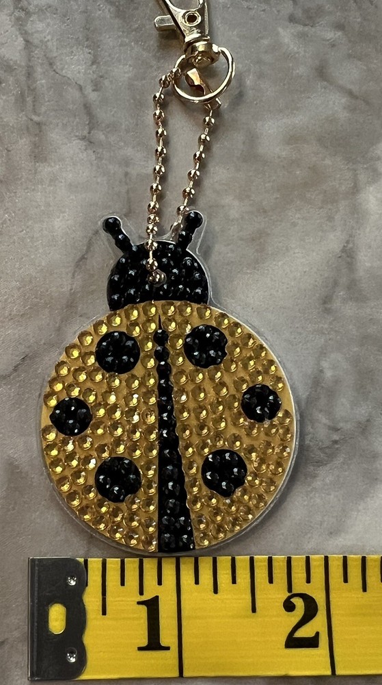 Diamond Painted Keychain / Ornament Yellow Lady Bug