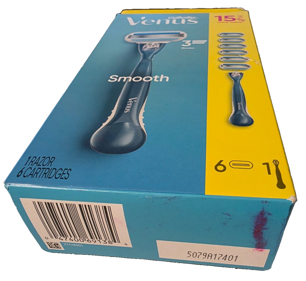 Gillette Venus Smooth Razor Handle Blade Refills 6 Cartridges