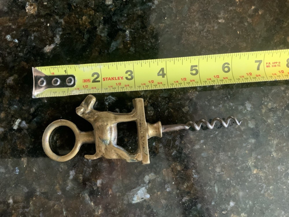 Vintage Brass Airedale Corkscrew