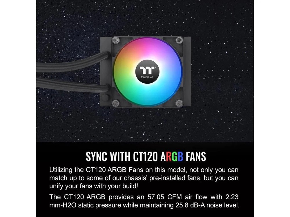 Thermaltake TH120 V2 ARGB Sync AiO Liquid CPU Cooler - Black