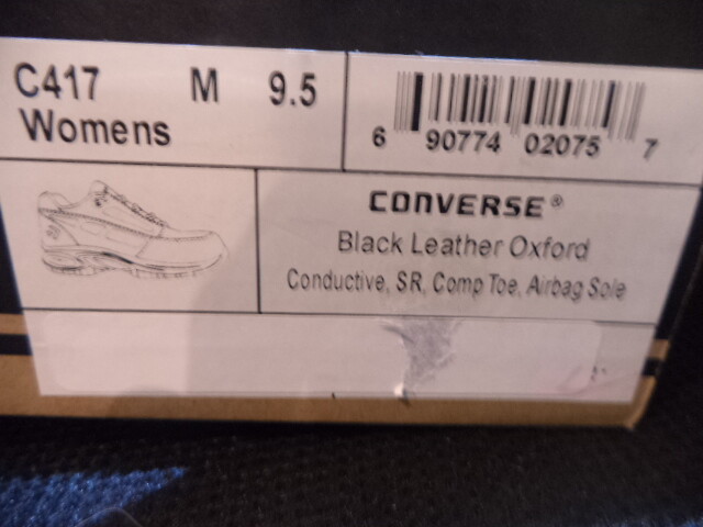 Converse Womens Black Leather Oxford