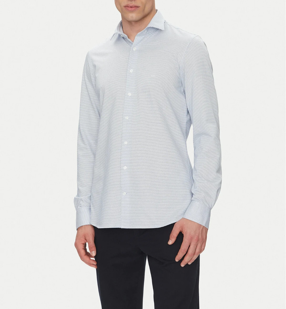 Slim Micro Pattern Shirt MICHAEL KORS Men MK0DS01555 400 Blue