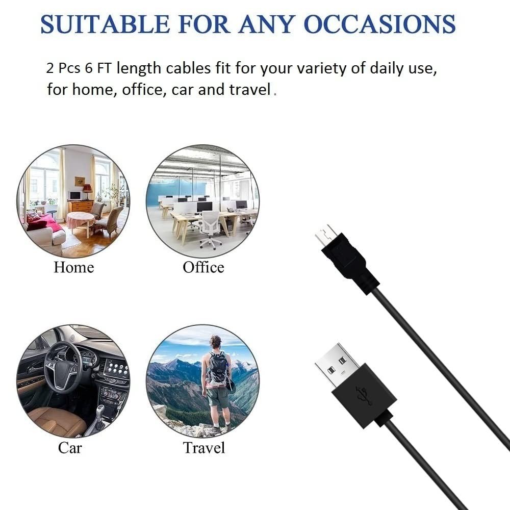 MYFON Micro USB Cable, 2 Pack [6FT, 6FT], Fast Charging Cable, High Speed Androi