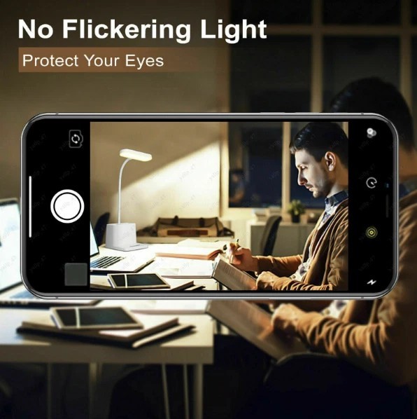 LED Desk Light Dimmable Touch Sensor Table Bedside Reading Lamp USB Rechargeable