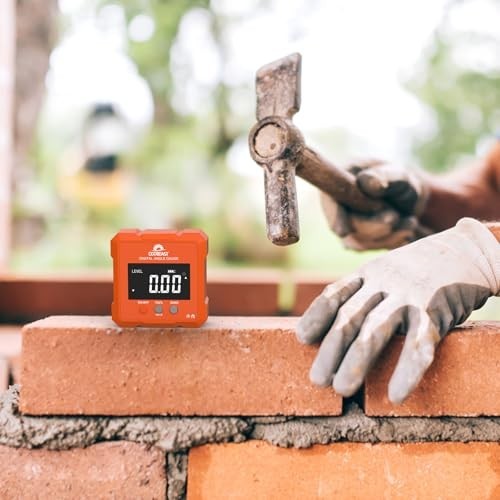 Digital Angle Finder with Backlight & Magnetic Base - Compact Protractor Tool fo