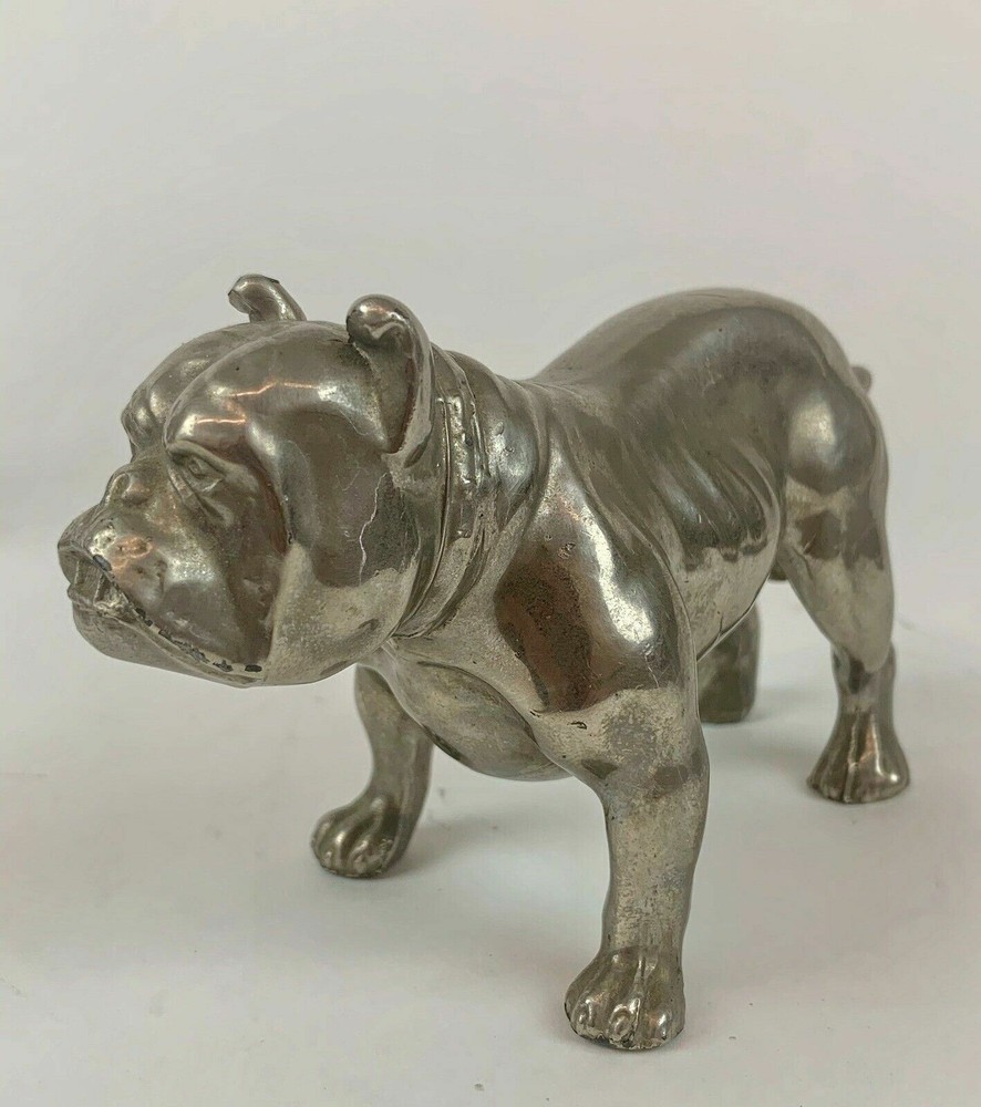 Vintage chrome plated Bulldog figural statue