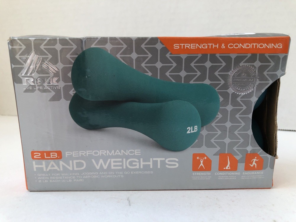RBX (2 lb) Performance Hand Weights (2 Pack) Soft Contoured Grip RBX-SC1002E  EX