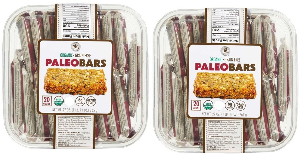2 Pack | Universal Bakery Organic Paleo Bars 20 count