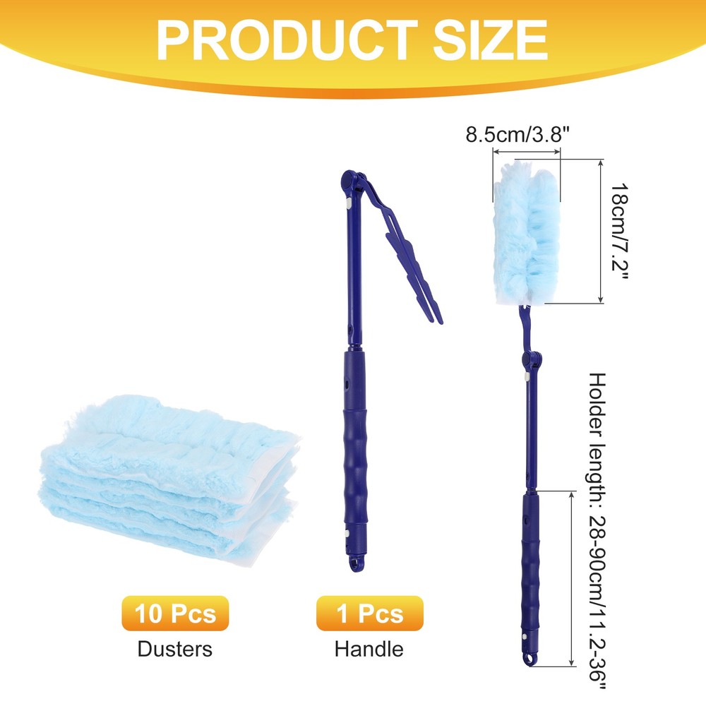 1 Count Blue Flexible Handle Refill, with 10 Blue Dusters
