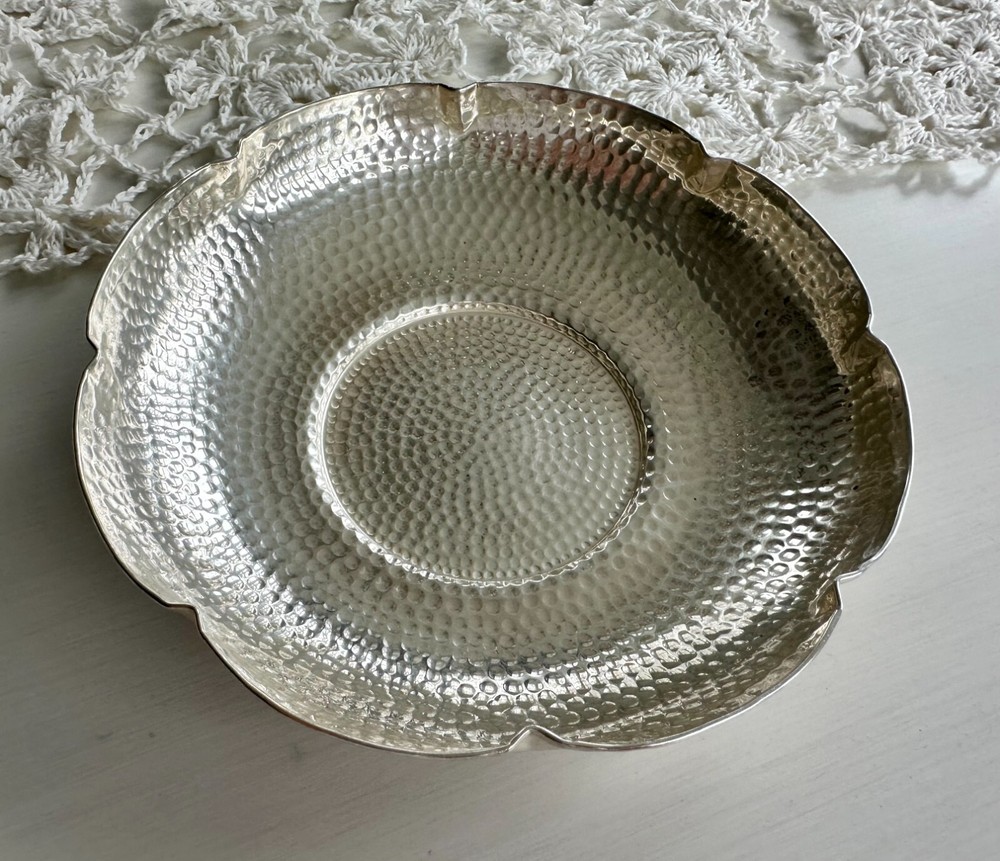 Silver Plate Greek Hand Hammered Ornamental Bowl Pre-Owned