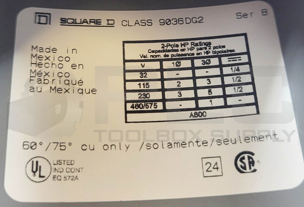 NEW SQUARE D 9036DG2 /B OPEN TANK FLOAT SWITCH