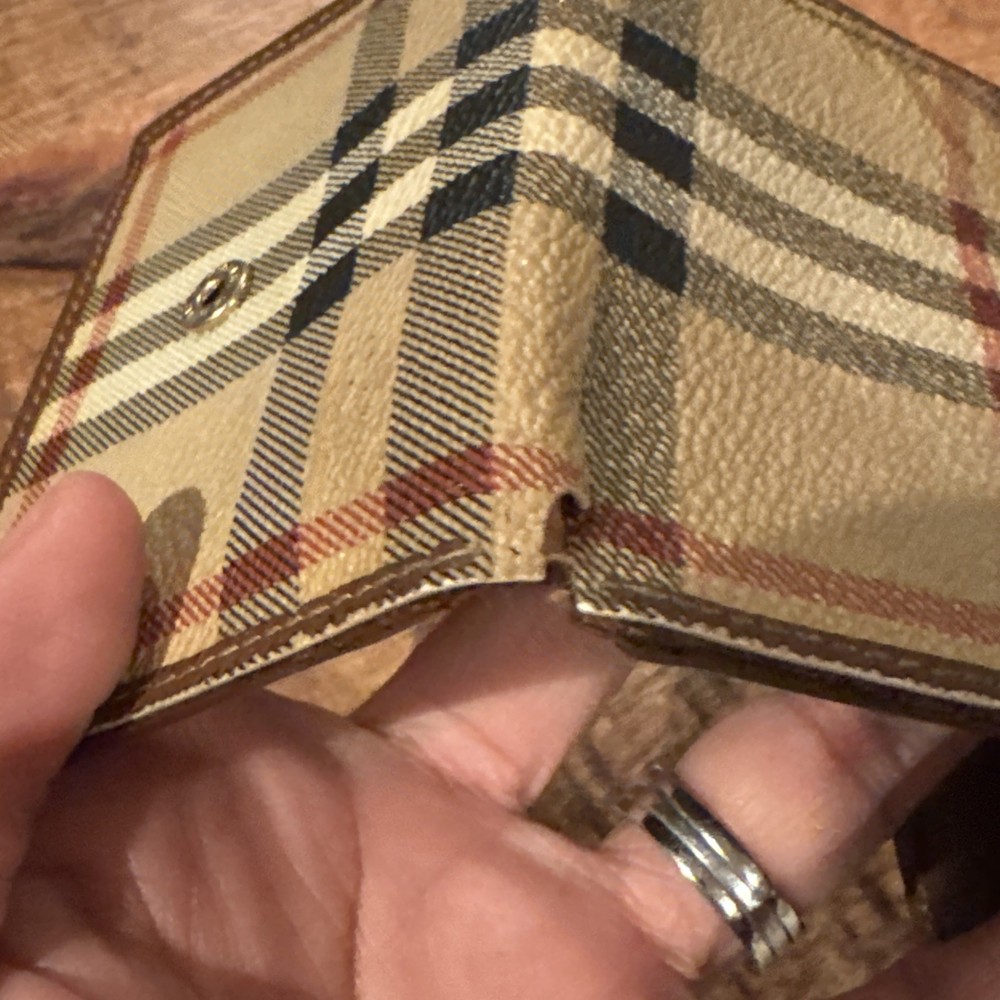 Authentic Burberry Nova Check Wallet Clutch Vintage Beige Plaid
