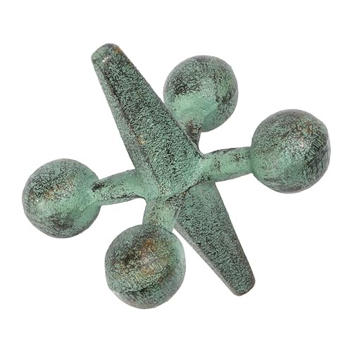 Creative Co-Op Cast Iron Jack Accent Decor, Green, Rustic Home Shelf Accent