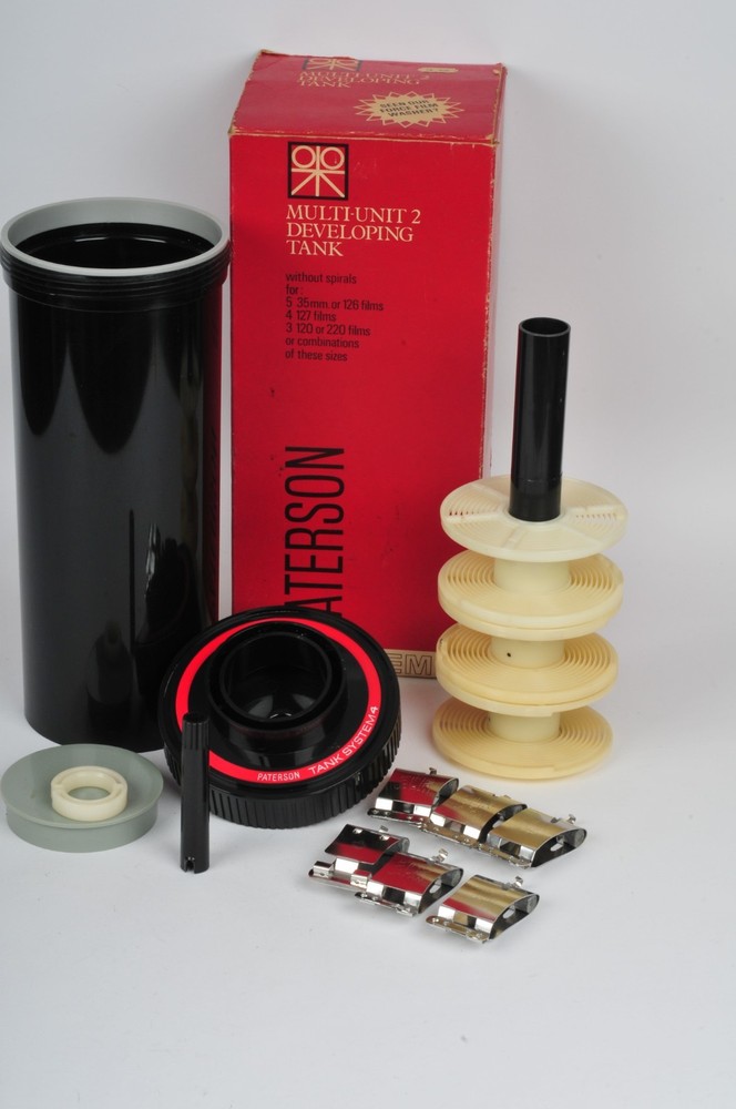Paterson System 4 Multi Unit 2 Developing Tank 3 Spirals & Film Drying Clips
