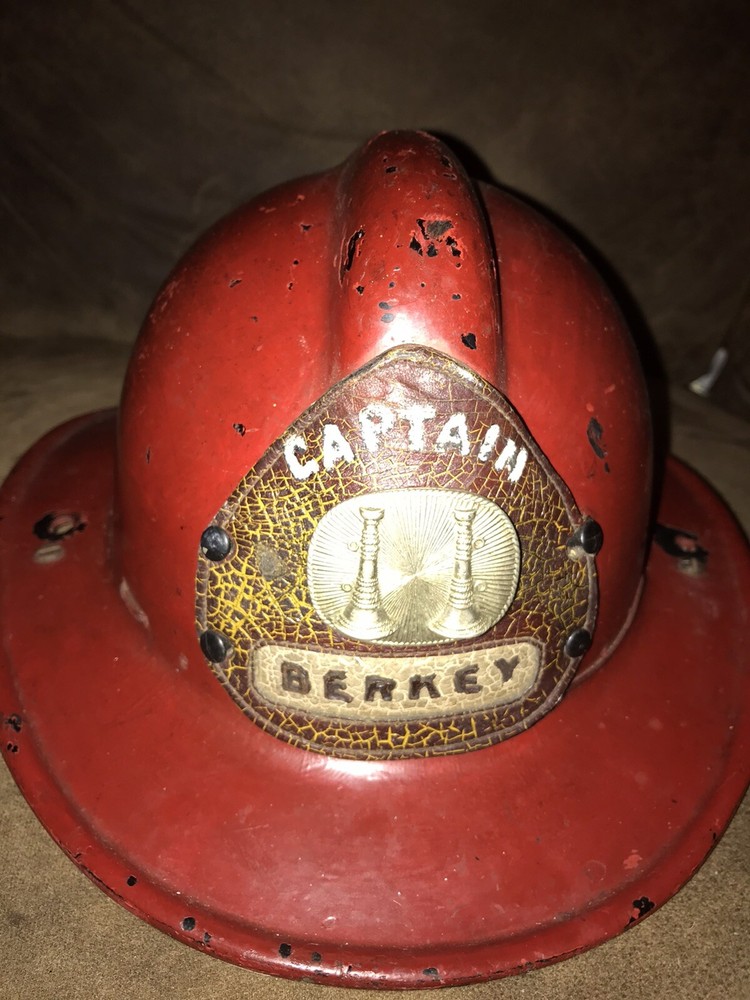 Antique MSA Fire Helmet with Leather Front Piece.
