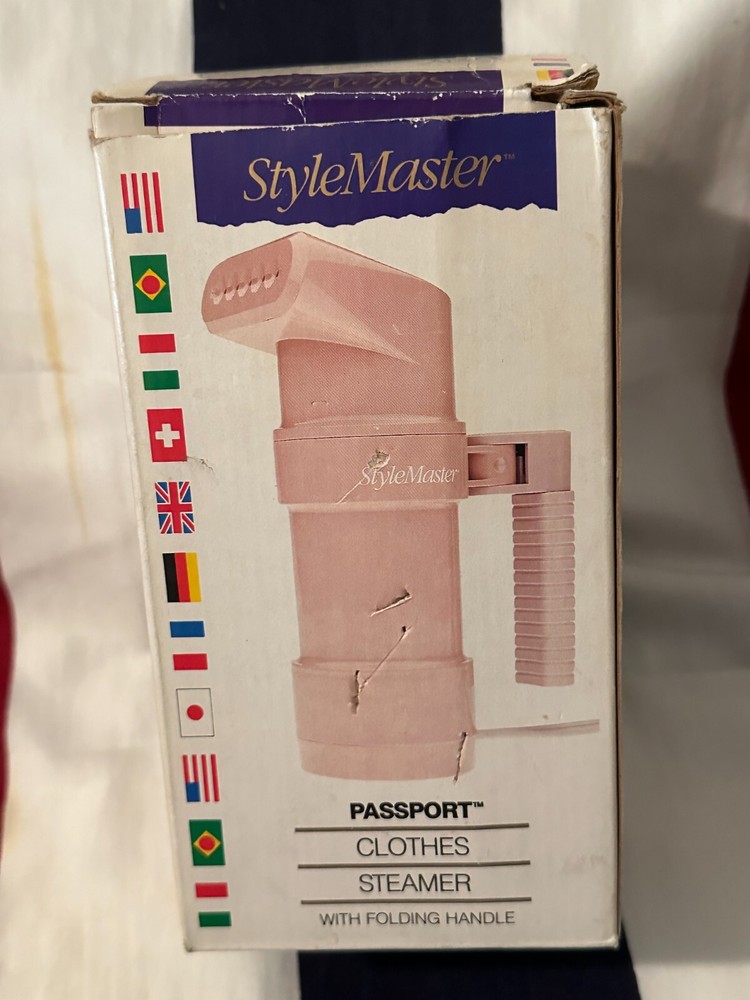 STYLEMASTER PASSPORT CLOTHES STEAMER FOLDING HANDLE EASY TO USE EUC model 9554