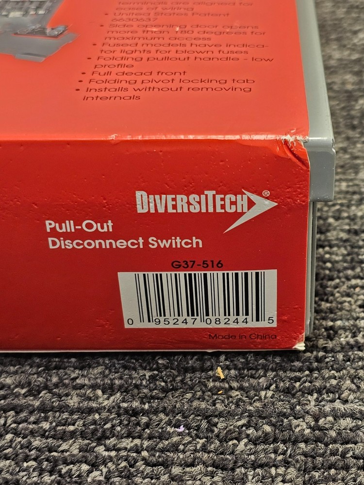 Diversitech DDS-30 Pull-Out Disconnect Switch 30A Fusible Fuse Box