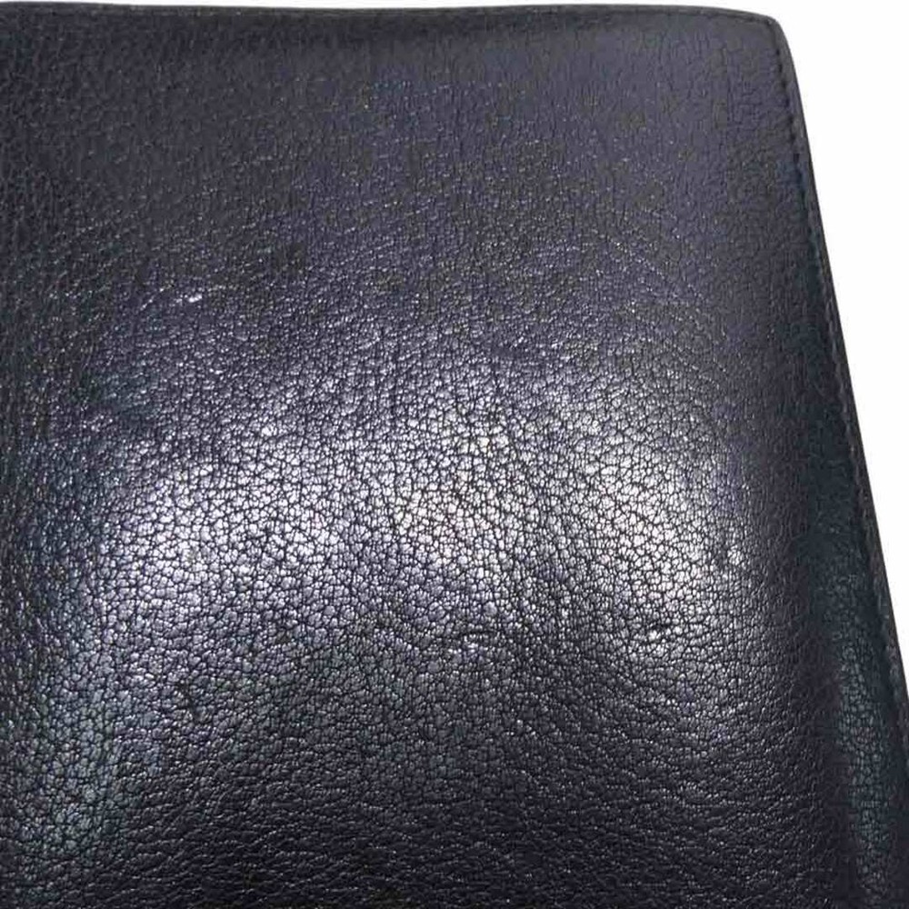 Hermes Notebook Cover Leather Black Unisex Used E61443A