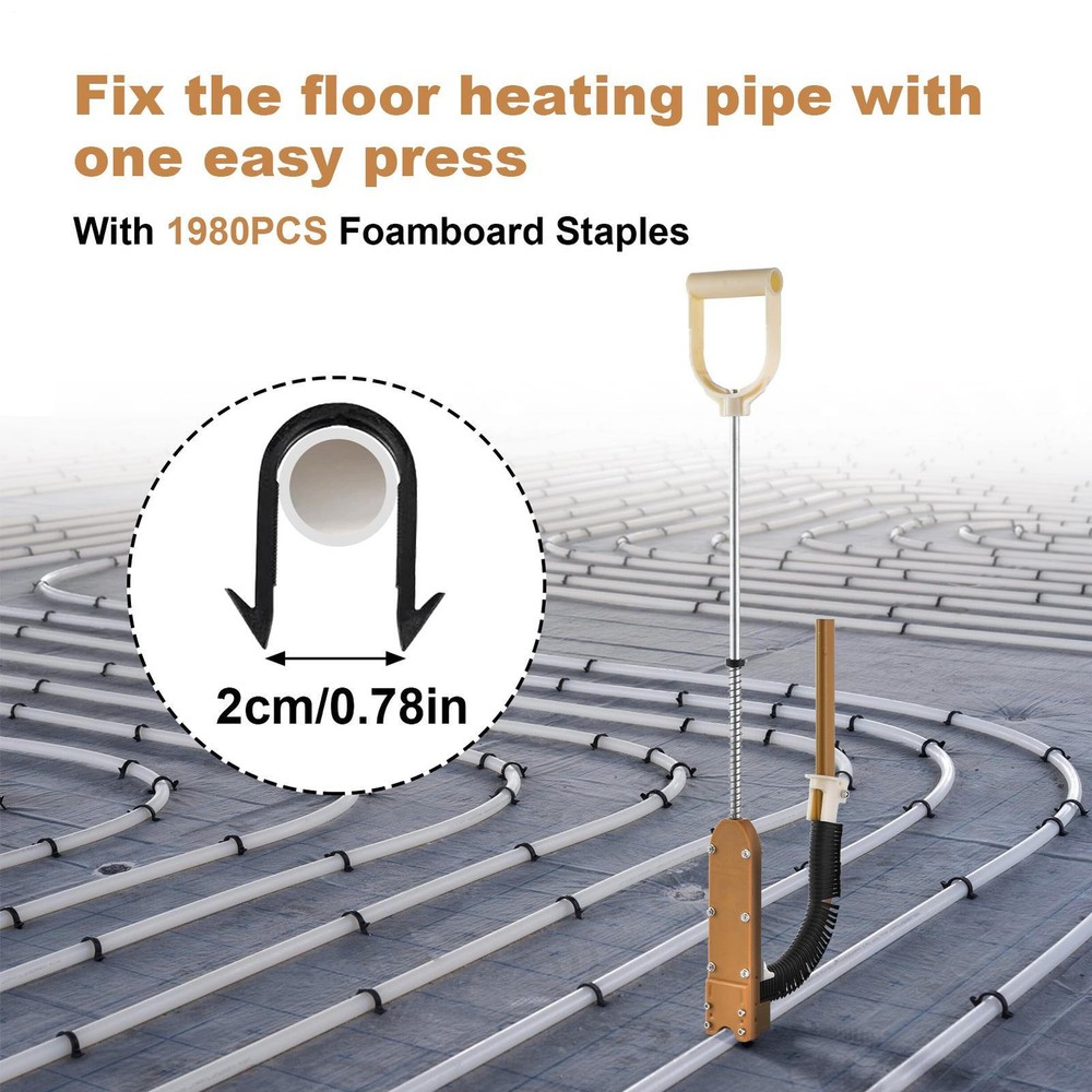PEX Stapler-Foamboard Stapler Kit Floor Radiant Heating System Installations
