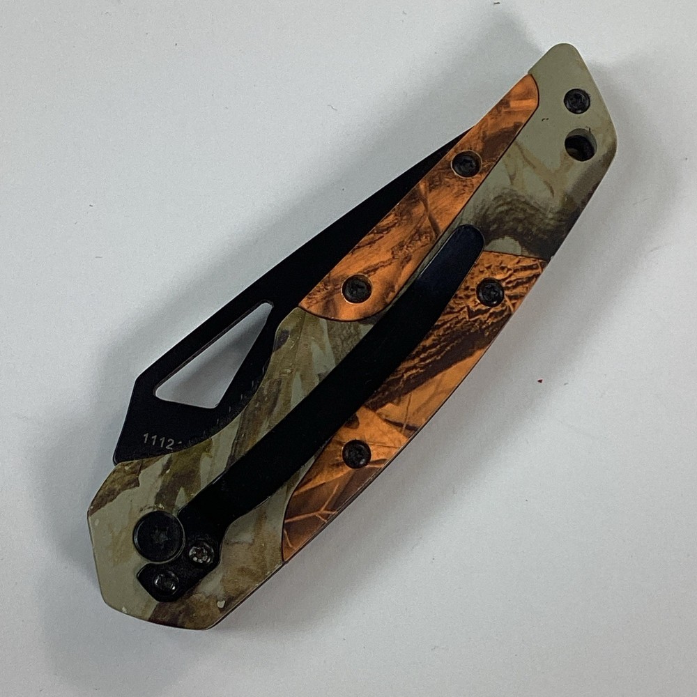 Old Timer Folding Pocket Knife Orange Treebark Camo