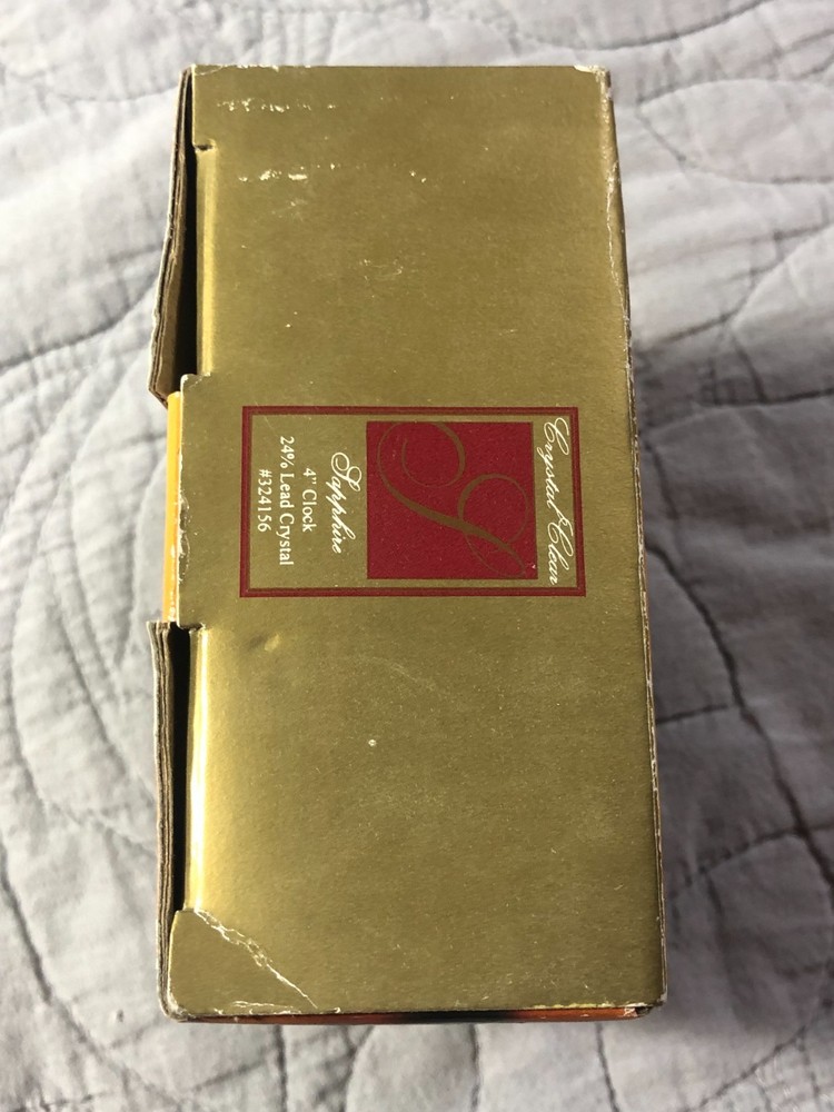 Crystal Clear Clock New In Box Sapphire 4”