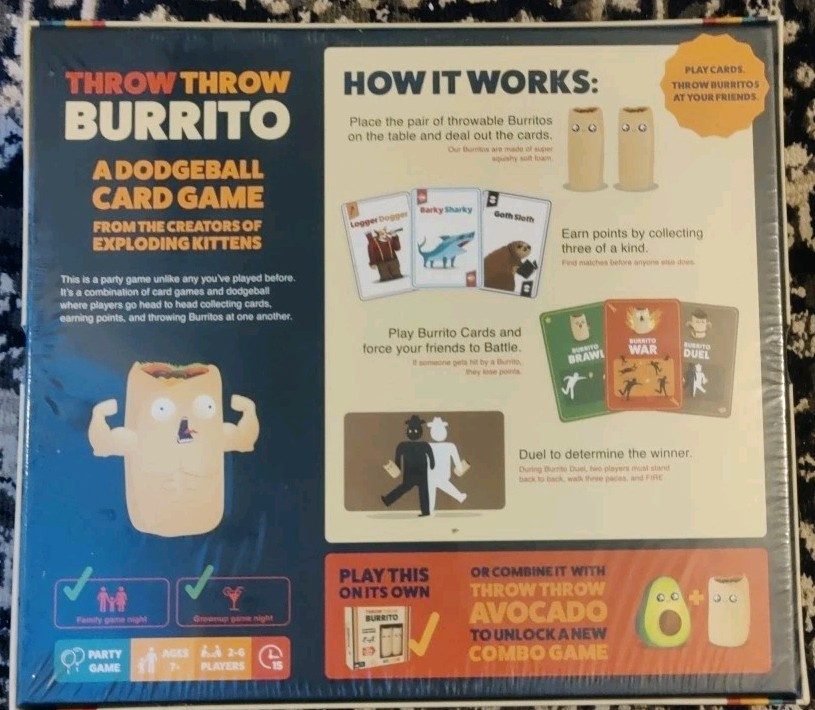 Throw Throw Burrito A Dodgeball Card Game by Exploding Kittens New