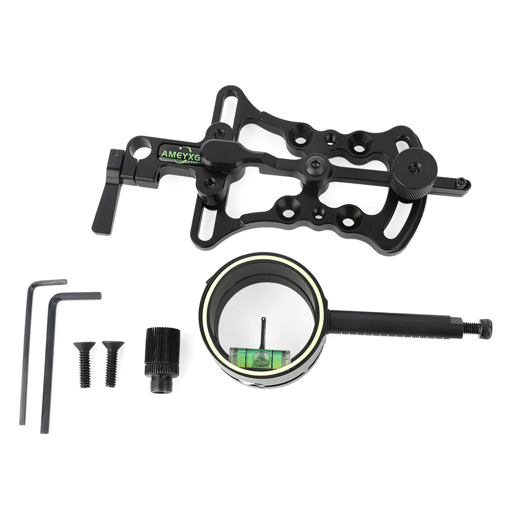 Single Pin Compound Bow Sight 1 Pin 0.019" Adjustable Archery Hunting Shooting