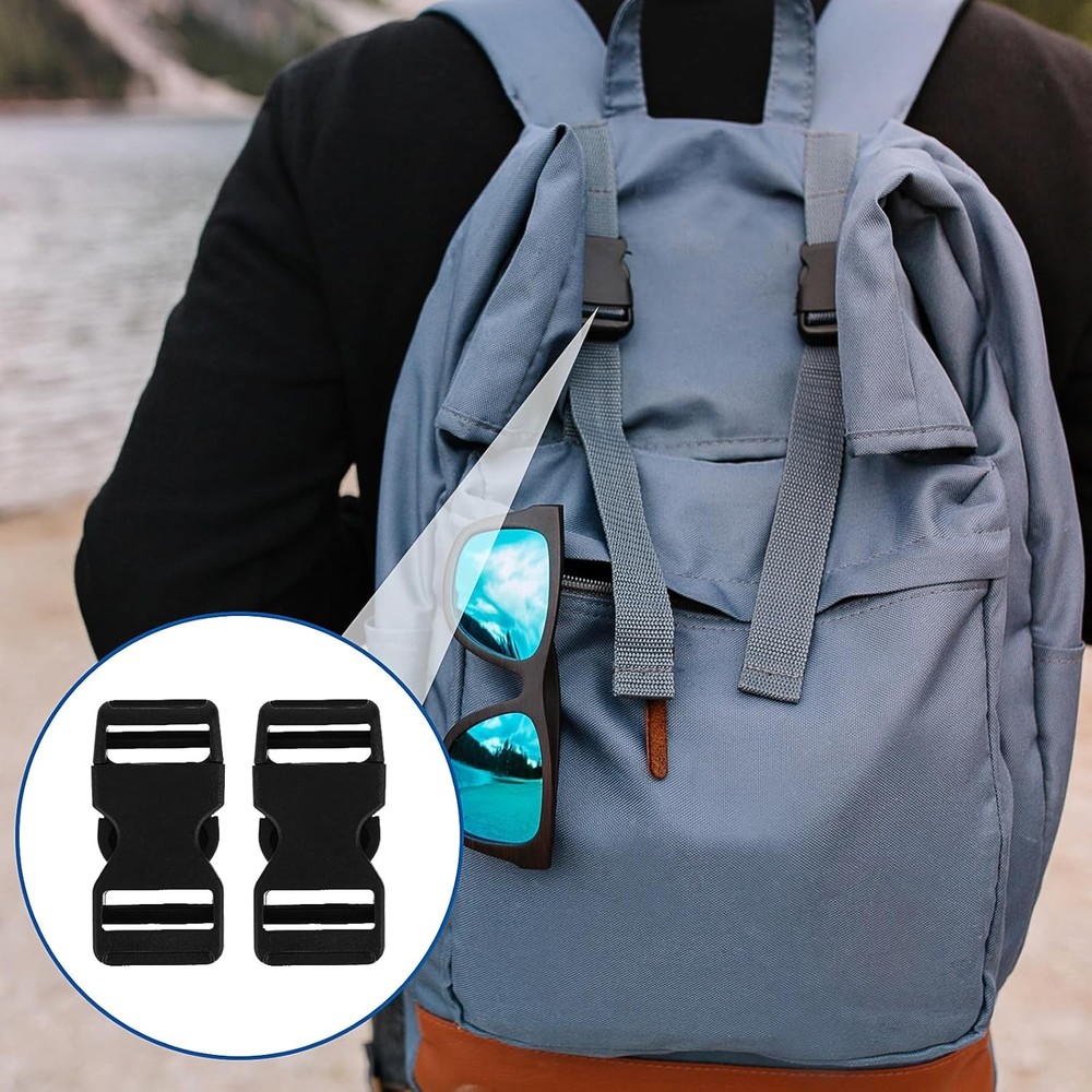 2 Pack 1" Buckle, Plastic Adjustable e-Shaped Buckle Snap Clips Clasps...