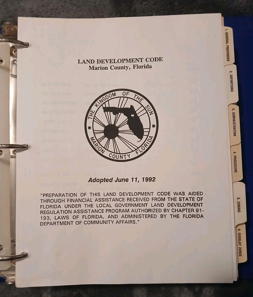 Marion County Florida Land Development Code Binders 1992-1995