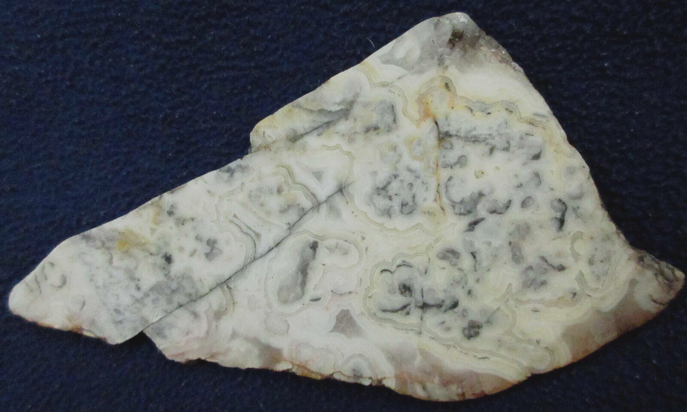 Dendritic Lace Agate Slab - 130 Grams - Gold - White - Canada