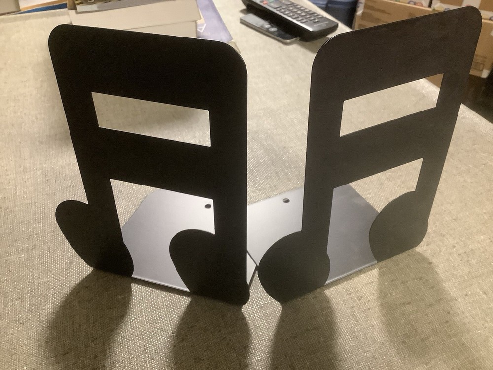 Music Note Book Ends Black Metal
