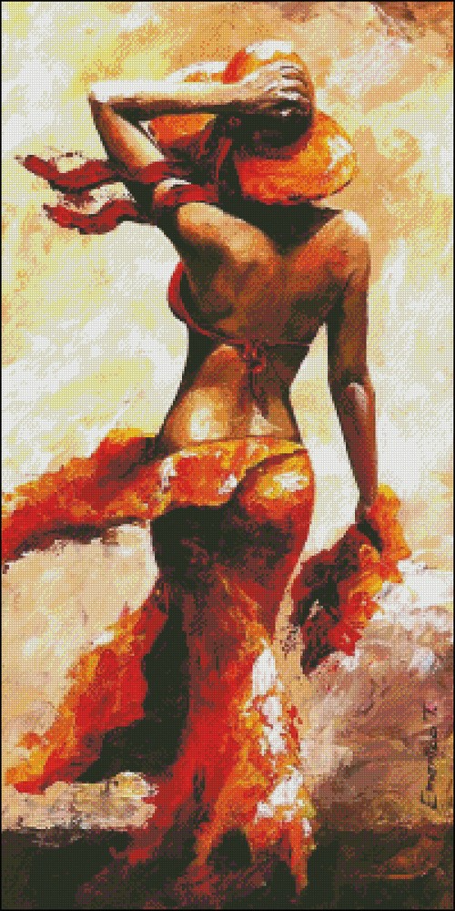 Hot Breeze I - DIY DMC Chart Counted Cross Stitch Patterns Needlework 14 ct