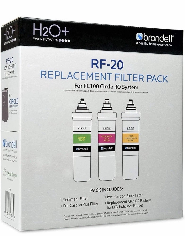 NEW Brondell RF-20 Water Filter Replacement KIT W/ Battery