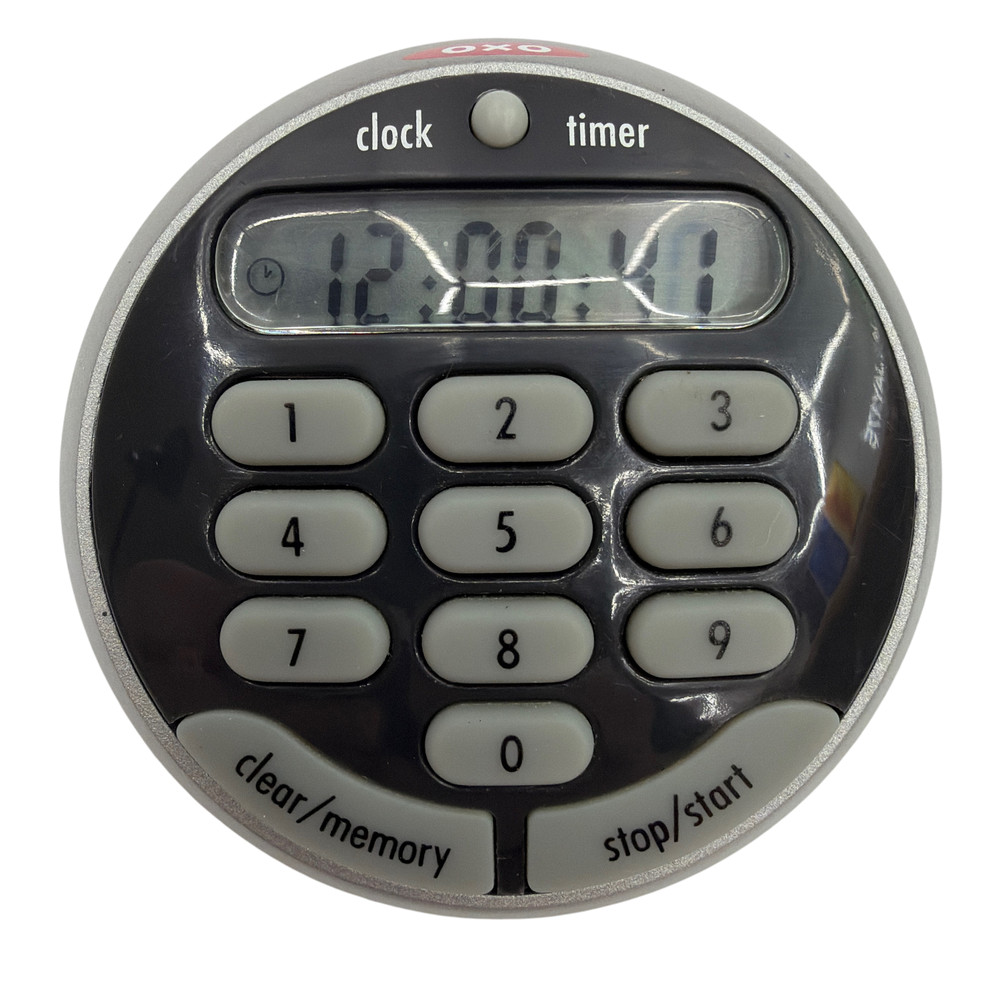 OXO Digital Kitchen Timer Clock Silver Black Tested Working