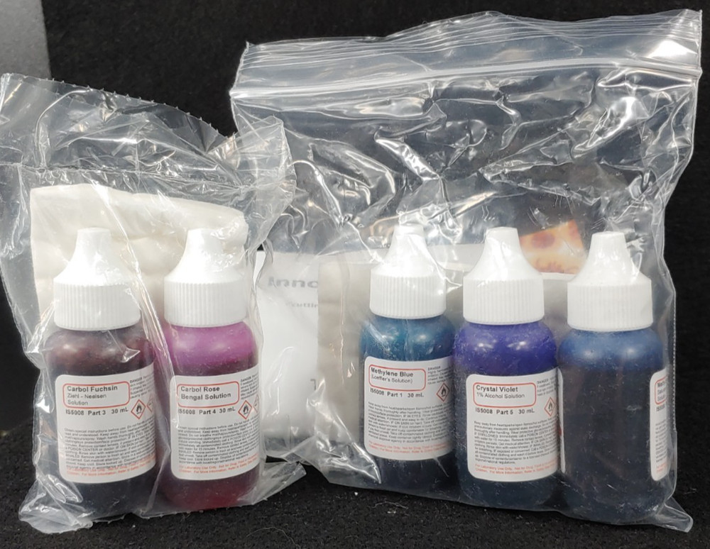 ALDON Innovating Science Bacteria Stain Set - 5 Microscope Slide Stains in...